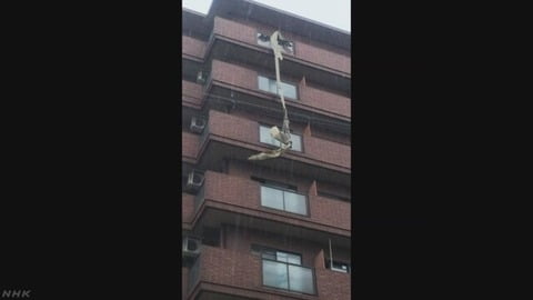 【台風】強風で飛ばされたトタン屋根がマンション８階の窓ガラス突き破る　部屋にいた女性死亡